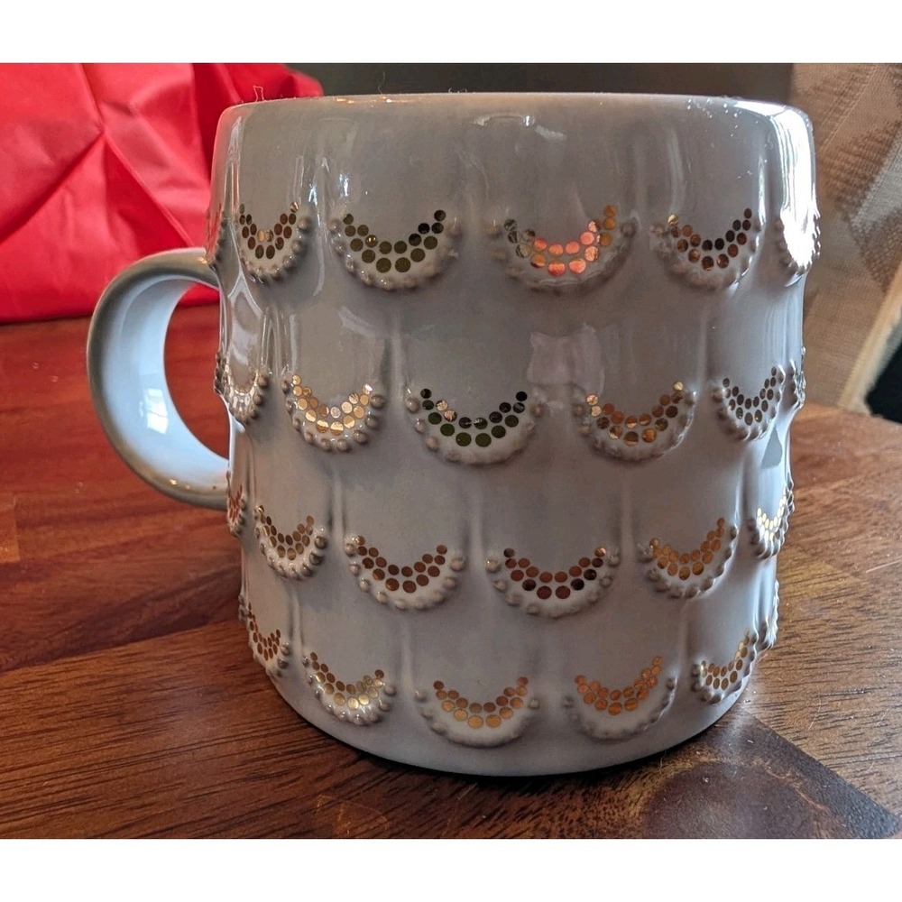 Starbucks 2016 Anniversary Gray Mermaid Siren Scales Shimmer Coffee Mug 10 oz